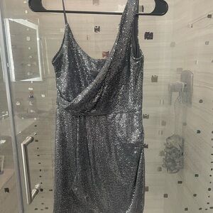 Jump Apparel Silver Sequin Dress